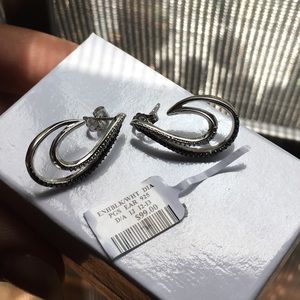 White & Black Diamond Earrings 925